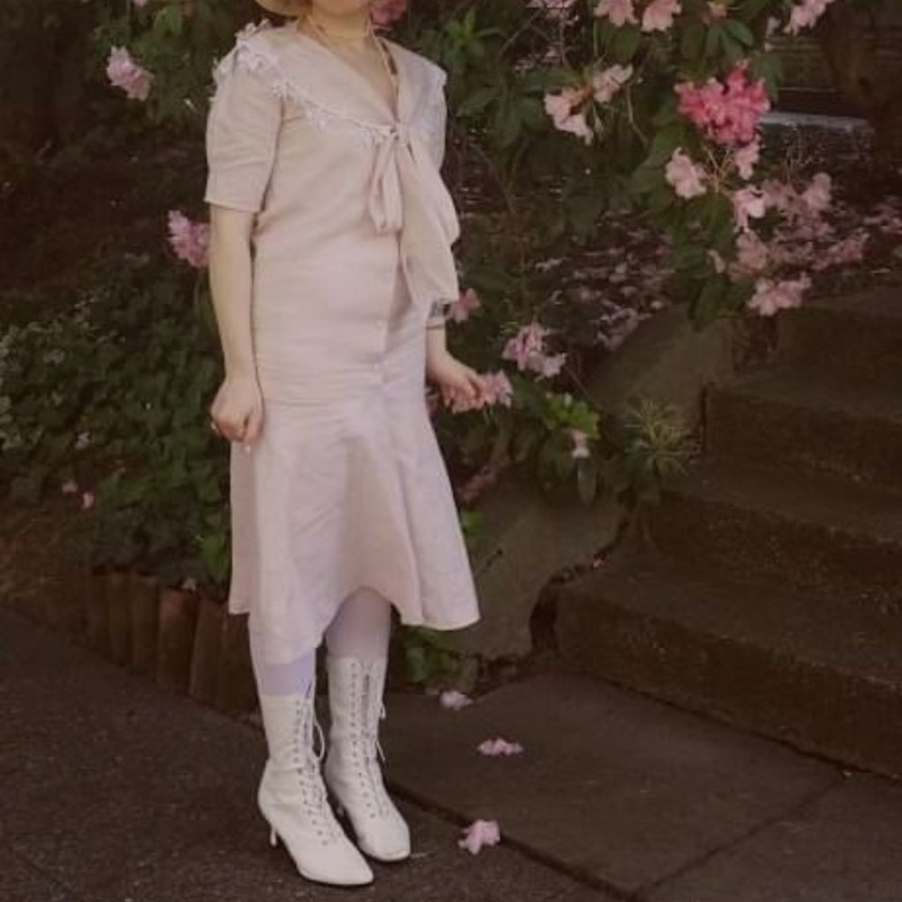 Gunne sax drop waist dusty pink dress